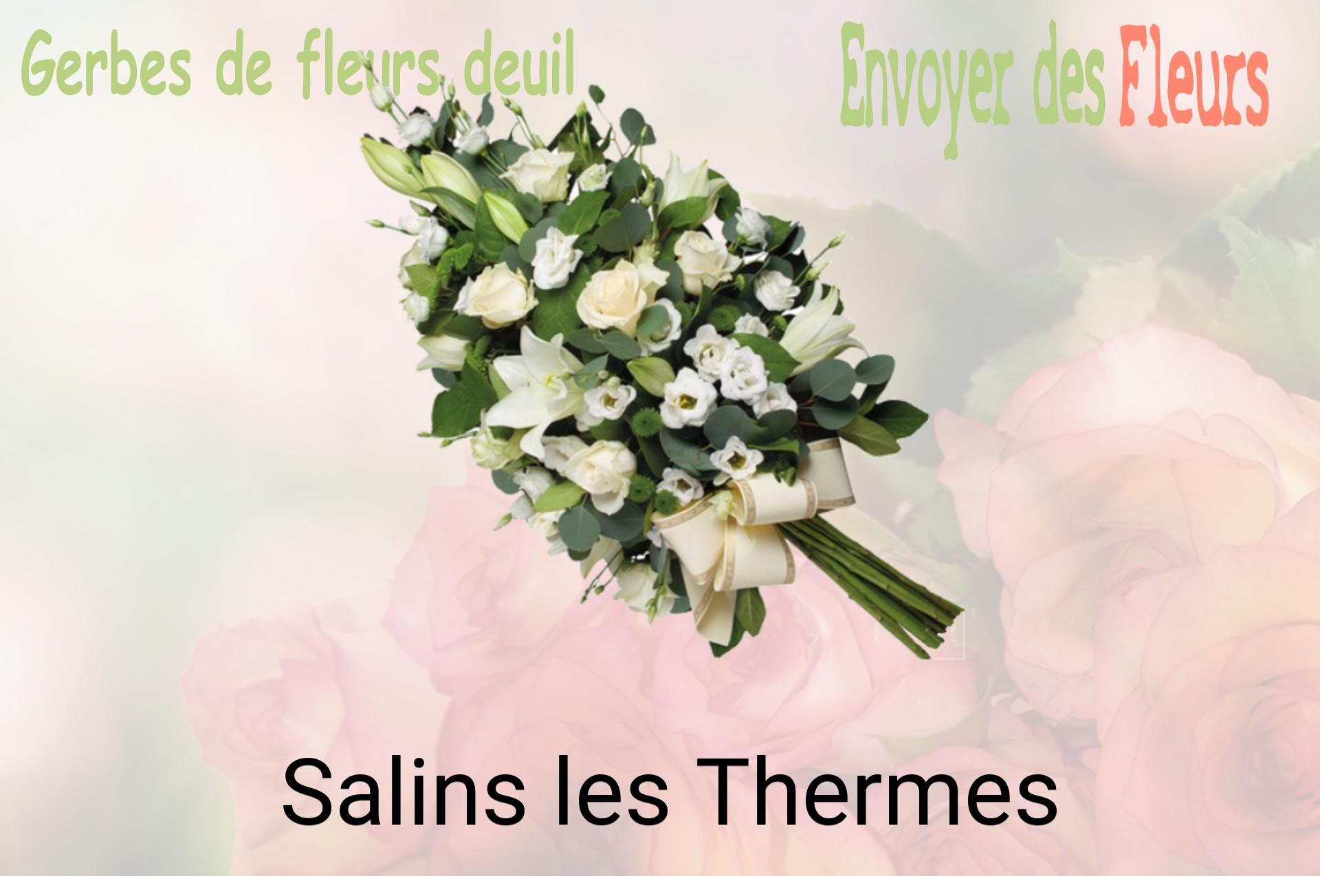 Gerbe de fleurs de deuil livrée à Salins-les-Thermes
